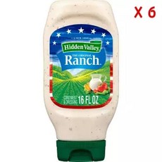 히든벨리 오리지널 랜치 샐러드 드레싱 토핑, 473ml, 6개