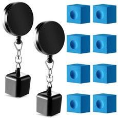 [ 727140 ] 웨타른 당구 큐 초크 홀더 2개 및 수영장 큐브 8개 세트 스누커 접이식 드로잉 벨트 클립 풀 테이블 당구용 실용적인 도구, 1개