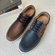 투톤배색 미끄럼방지 남자드라이빙슈즈 키높이로퍼 운동화(빅사이즈까지제작)