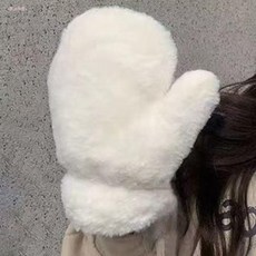 冬季可愛搞怪毛絨連指手套 保暖加絨戶外騎行防寒學生手套潮