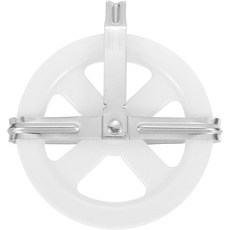 내구성이 뛰어난 플라스틱 휠과 철 합금 액슬이 있는 uxcell 5인치 빨랫줄 풀리 야외용 옷줄용 딥 그루브 내후성 건조 라인 흰색, 1