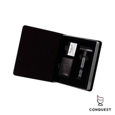 【CONQUEST】加拿大 Rockwell Razors Model T 六段可調式刮鬍刀 蝴蝶式刀頭 鍍鉻鐵灰, 1個