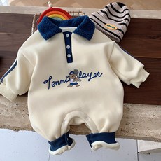 스타도어 남아용 테니스곰 뽀글카라 기모 우주복