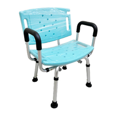 恆伸 鋁合金扶手洗澡椅 可拆卸靠背 左右扶手可拆 座椅排水孔設計, 1個