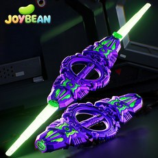 조이빈 LED 빛나는 스핀 레이저 광선검 양날검 소리나는 장난감칼, 퍼플, 1개