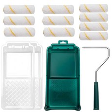 YiBaiBrush Paint Roller Kit 14 Pack 4 Inch Paint Roller Small Paint Roller with Tray Liners Mi, YiBaiBrush Paint Roller Kit, 1