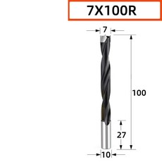 왼쪽 오른쪽 회전 목공용 롱 80mm-100mm 드릴 비트 라우터 비트 행 드릴링 2날 목재 구멍 커터 라우터 드릴, [31] 7X100 R