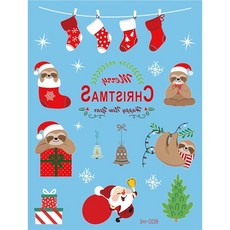 純白系列聖誕節紋身貼 T49A 防水紋身貼紙 聖誕節裝扮服裝禮物, 1個, Jm-008