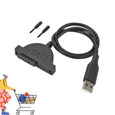 그리비부 USB 2.0 - 미니 SATA II 7+6 13핀 어댑터 노트북 CD/DVD ROM 슬림라인 드라이브 컨버터 케이블 (, 01 black, 01 Other