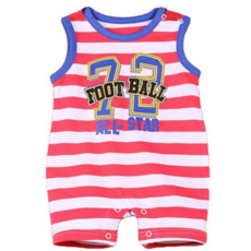 유아 바디 슈트 민소매 단가라 여름 신생아 바디 슈트 아동 아기 스트라이프 우주복 반팔 점프