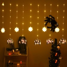 할로윈 LED 장식 조명 USB 줄조명, 박쥐+거미줄, 1개