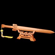 有貨桃木劍法器擺件一體無拼接虎頭劍秦長短漢劍道士劍桃木支架劍架 過爐保平安 鎮宅保平安, 狴犴大號（帶底座款）, 1個