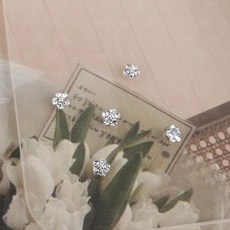 백억언니 꽃큐빅 네일파츠 5개입, 1개, 실버 5개입 (P478)