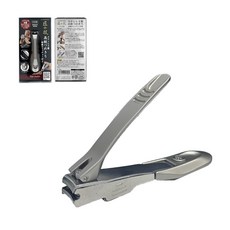 GREEN BELL日本匠之技不鏽鋼指甲剪附集屑盒(G-1305)90mm曲線刃指甲刀, 1個, Silver