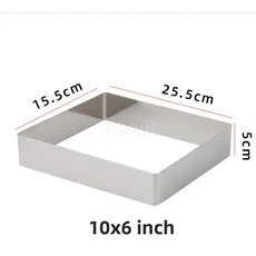 5cm 높이 직사각형 두꺼운 304 스테인레스 스틸 링 티라미수 케이크 금형 치즈 퐁당 베이킹 도구 가정용 DI, 13 10x6 inch