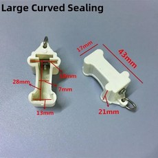 구형 빔 트랙 슬라이딩 커튼 레일 고정 커버 실링 플러그 사각 듀얼 엔드 창문 처리용, 1개, L. 2개의 큰 곡선 씰