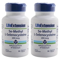 LIFE EXTENSION 硒半胱胺酸素食膠囊 200mcg, 90 件, 2個