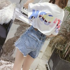 여름 여자 반팔티 패션 캐주얼룩 오버핏 티셔츠 rim*9092QX