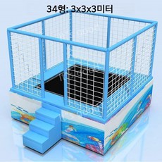 야외 대형 트렘폴리 트램펄린 설치 점핑 방방이 특수체육 안전망, 하늘색 34, 1개