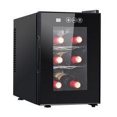 812병 와인 쿨러 컴팩트 펠티어형 카운터탑 스마트 온도 초소음 작동, 6bottle, 220V