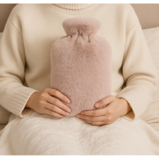 LUCHE 따뜻한 토끼털 극세사 보온 물주머니 1L 냉온수 겸용 찜질팩 핑크, 1개