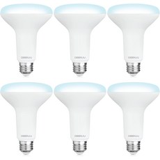 DEGNJU 6팩 BR30 LED 오목 전구 디밍 가능한 실내 홍수 CRI80 7W 등가 65W 2700K 소프트 화이트 650루멘 15000 수명 E26 베이스 캔 깜박임 없음, 5000k Daylight, 6 Pack