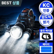 에센드 초강력 밝기 충전식 led 헤드랜턴 해루질 낚시, 로열블랙, 1개