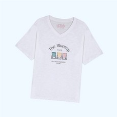 뱅뱅 BANGBANG 여성 여자 우먼스 베이직 기본 브이넥 레터링 반팔티 반팔 티셔츠 상의 NTM523 EL 5007118