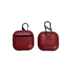 AirPods 4 Pro 2 3 耳機保護套 PU皮革耐磨防刮附扣環, 紅色, 1個, AirPods 4代