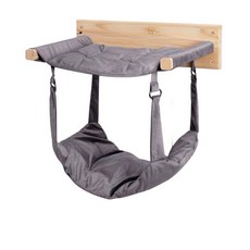 貓咪吊床籠用吊床掛窩小貓鞦韆懸掛貓窩寵物貓咪吊籃掛床, 1個, 上下兩層, 炭灰霧色