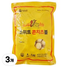 떡안애 스위트 콘치즈볼, 1kg, 3개