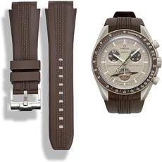 Yhmoo Omega x Swatch Moonswatch용 실리콘 시계 밴드 - 부드럽고 편안한 우븐 패턴 틈 없는 디자인 교체용 퀵 릴리즈 핀 오리지널 팔찌 스피드마스터용 -