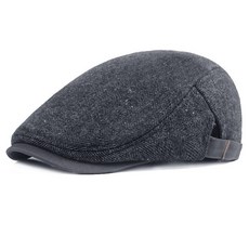 Anna*Sofia 葉脈紋單色簷鴨舌帽 深灰色 F尺寸