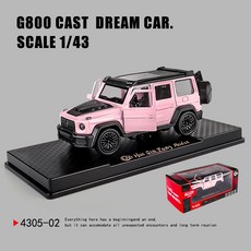 DFMEI 三開門Rross-Country合金仿真越野跑車模型兒童回力玩具小汽車, 如圖, 粉色-G800【底座彩盒裝】