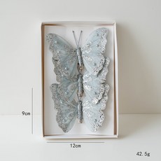 全店出貨 2025耶誕新品 耶誕節裝飾品 仿真蝴蝶裝飾 耶誕樹吊飾 耶誕樹裝飾 耶誕節裝飾品, E款三個裝, 1個