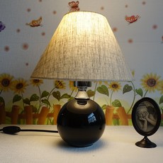 보성조명 국내생산 아우라 공 스탠드 온오프 스위치 LED 스탠드 조명 (전구포함), 검정