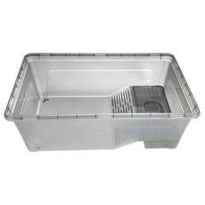 特大號方形烏龜缸 58x34x19公分 寬敞空間 堅固耐用, 1個, 650ml