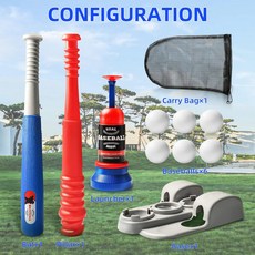 야구 훈련 세트 조절식 인터랙티브 발사대 청소년 성인용 스포츠 장난감 야외용, 6개, 신축 야구 세트+발사기+6개 야구공+네트백