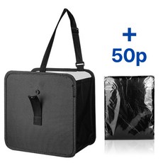 옐스 차량용 휴지통 + 리필봉투 50P, 1개, 블랙 (봉투 50P 포함)
