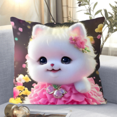 애니 캐릭터 소파쿠션 양면 소파 쿠션 솜 포함 세탁가능 고탄력 청소년용 애니쿠션 디지털 프린트 애니 캐릭터 트렌디한 스타일 안락감, 귀여운 애완동물 1-24, 40 x 40CM (솜포함 양면쿠션)