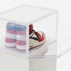 슈브릭 프리미엄 슈케이스 와이드 슈즈케이스 슈박스 신발정리함 보관함, 클리어, 1개