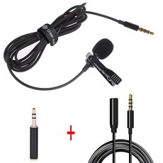 1.5M 라 발리에 마이크 3.5MM 6.5MM 잭 옷깃 마이크 콘덴서 카메라 컴퓨터 용 2M 연장 케이블 어댑터, GAM-140-MC13-CB26