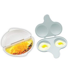 Nordic Ware Easy Breakfast Set - 오믈렛 팬과 2개의 캐비티 에그 포처 (전자레인지 사용 가능), 1개