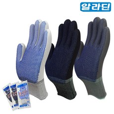 알라딘 PU 점박이장갑 S M L 그레이 화이트 (10켤레입) PU점박이 (PVC 도트), L 화이트, 10개