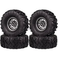 4Pcs 2.2 인치 금속 비드 록 휠 림 120MM 125mm 고무 RC 1/10 크롤러 자동차 YETI Traxxas Wraith Axial을, 08 Gray-132mm 4Pcs