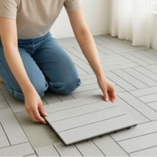 조립식 데크타일 베란다 타일 테라스 바닥 9p 1세트 4컬러 현관, 1개, 차콜 9P