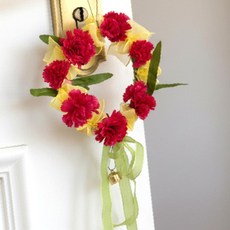 레드 카네이션 리본 리스 만들기 DIY KIT MD2026-TRC001, 단품