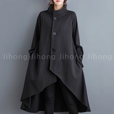 지홍 플레어 롱자켓 코트 야상 빅사이즈 루즈핏 간절기 오버핏