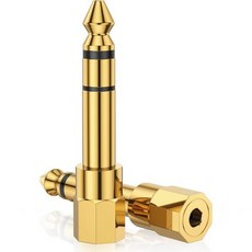 6.35mm에서 3.5mm로 변환 어댑터 3.5mm 스테레오 헤드폰 오디오 커넥터용 암수, 2