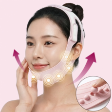 탈부착 가능 지압 얼굴 리프팅 밴드, 1개, 핑크